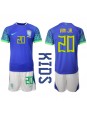 Brasilien Vinicius Junior #20 Auswärts Trikotsatz für Kinder WM 2022 Kurzarm (+ Kurze Hosen)